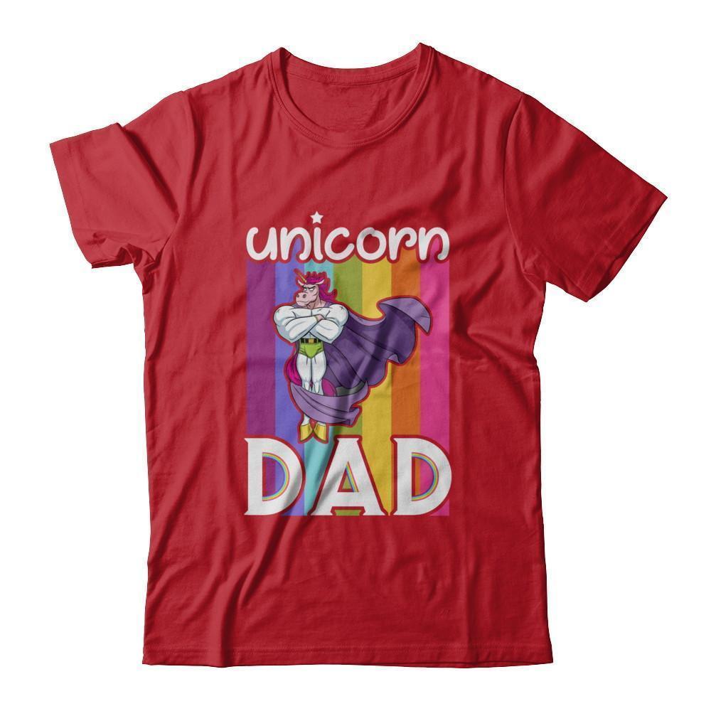 Funny Unicorn Dad-T-Shirt & Hoodie-Classic T-Shirt-Red