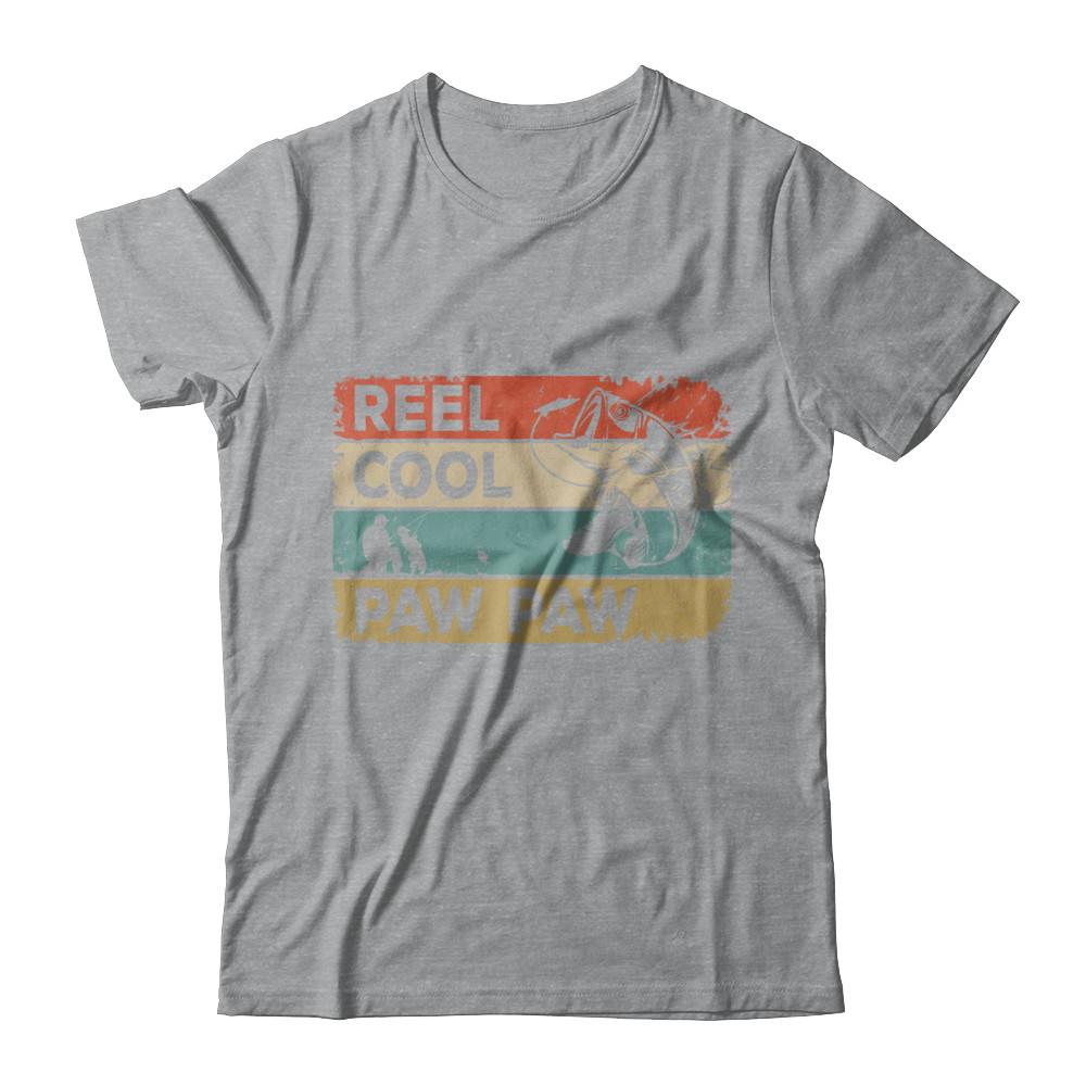 Vintage Reel Cool Paw Paw Fish Fishing Fathers Day-T-Shirt & Hoodie-Classic T-Shirt-Sport Grey