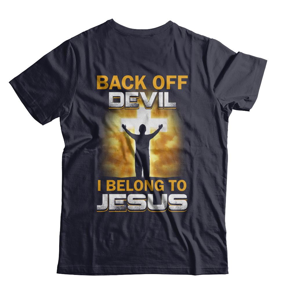 Back Off Devil I Belong To Jesus Christian-T-Shirt & Hoodie-Premium T-Shirt-Midnight Navy
