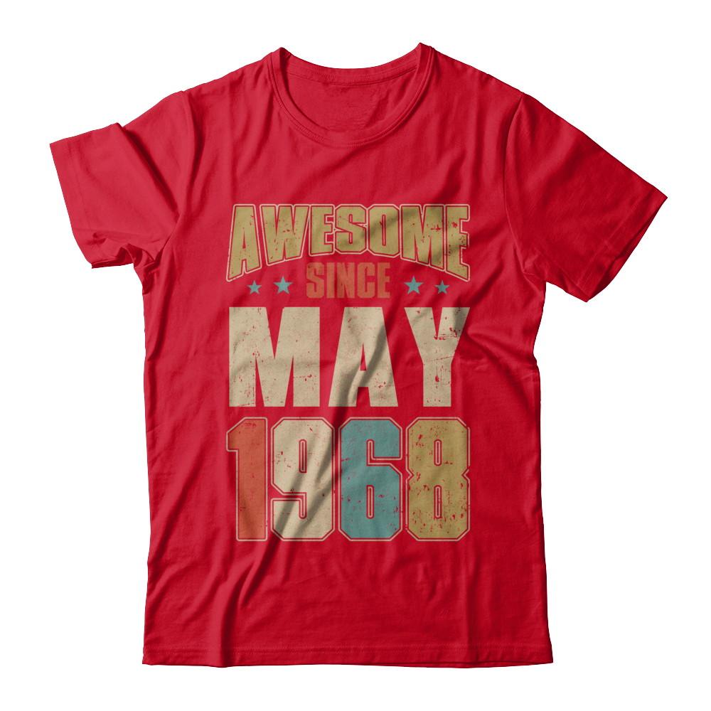 Vintage Retro Awesome Since May 1968 53th Birthday-T-Shirt & Hoodie-Premium T-Shirt-Red