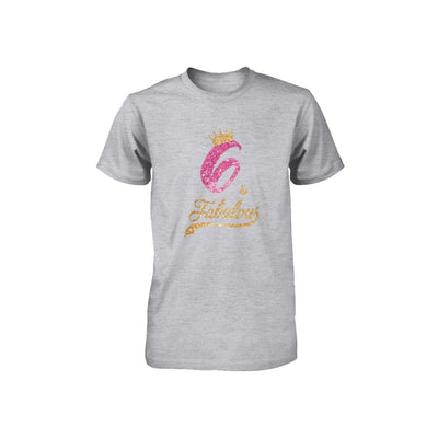6Th And Fabulous Six Birthday Youth-Youth Shirt-Youth T-Shirt-Athletic Heather