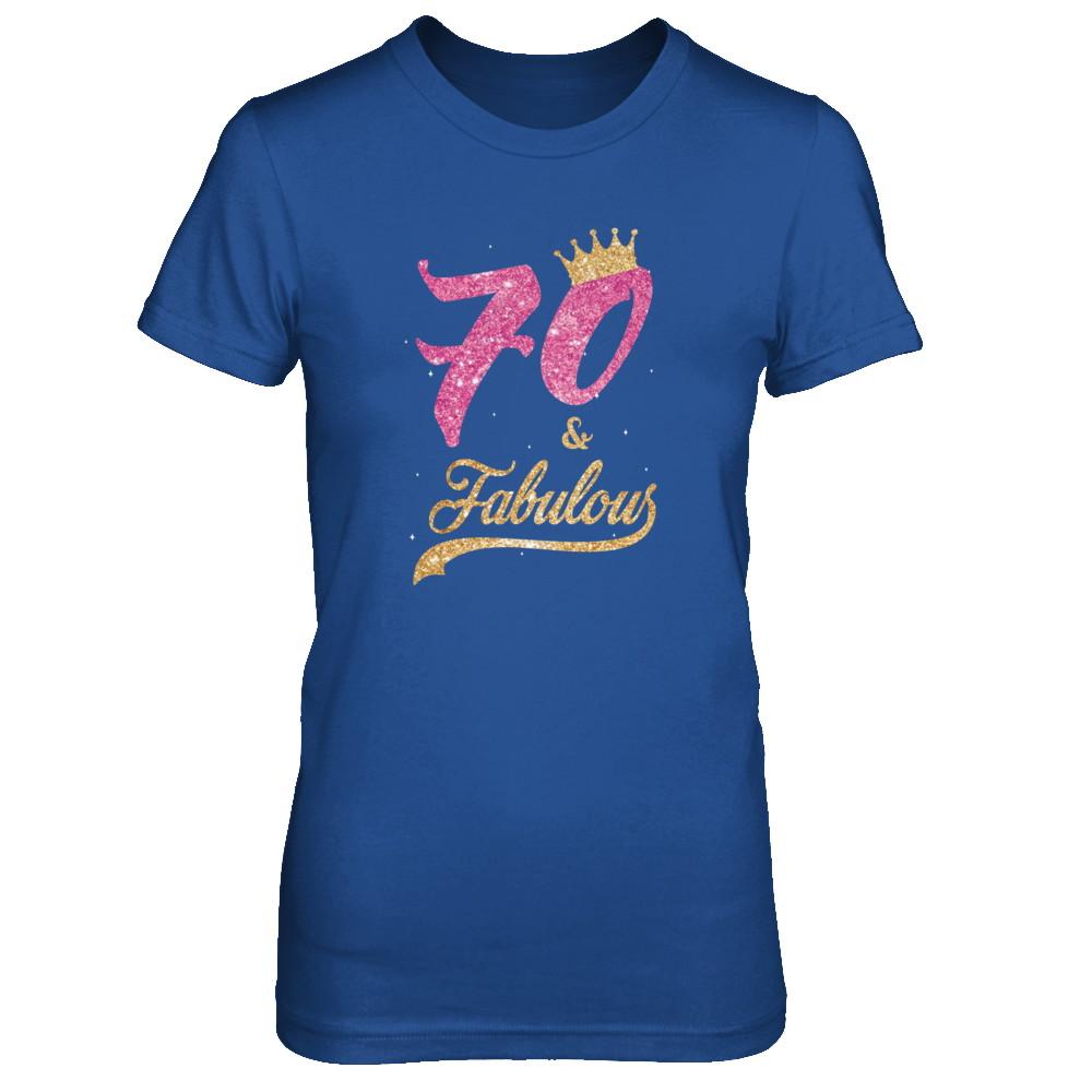 70 And Fabulous 1951 70th Birthday Gift-T-Shirt & Tank Top-Women's T-Shirt-Royal