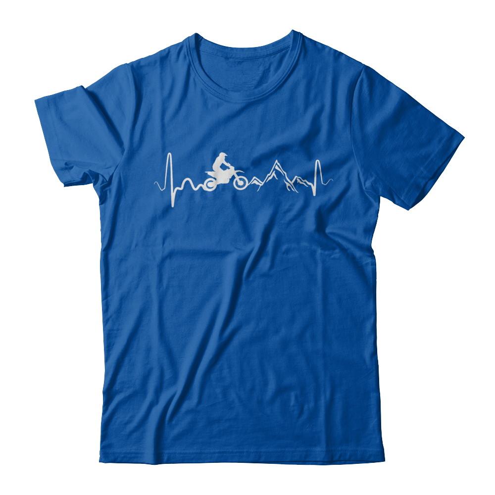 Mountain Dirt Bike Motocross Heartbeat-T-Shirt & Hoodie-Premium T-Shirt-Royal