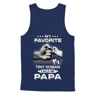 My Favorite Tiny Human Calls Me Papa-T-Shirt & Hoodie-Unisex Tank-Navy