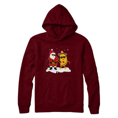 Flossing Santa Claus Taco Christmas Pajamas Gifts-T-Shirt & Sweatshirt-Pullover Hoodie-Maroon