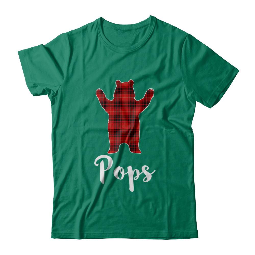 Red Pops Bear Buffalo Plaid Family Christmas Pajamas-T-Shirt & Sweatshirt-Classic T-Shirt-Kelly Green