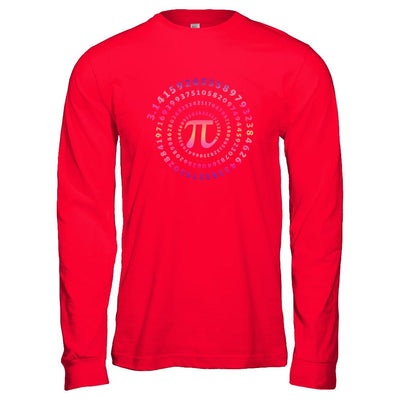 Pi Spiral Novelty-T-Shirt & Hoodie-Long Sleeve T-Shirt-Red
