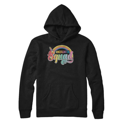 Kindergarten Squad Cute Rainbow Unicorn Back To School-T-Shirt & Hoodie-Pullover Hoodie-Black