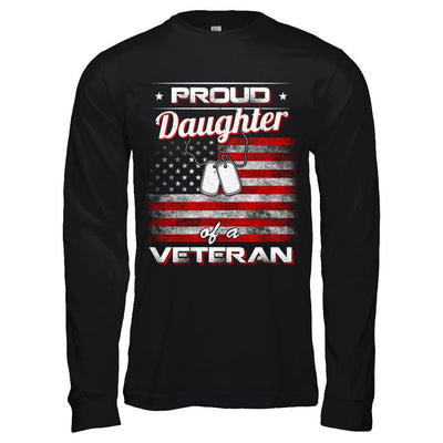Proud Daughter Of A Veteran-T-Shirt & Hoodie-Long Sleeve T-Shirt-Black