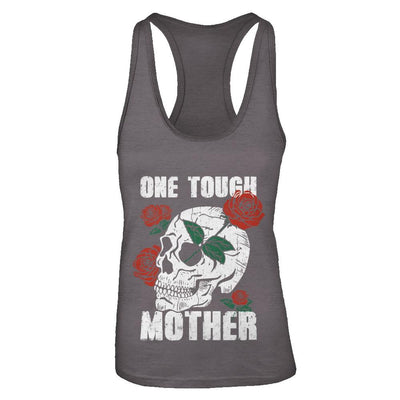 One Tough Mother Skull Rose-T-Shirt & Tank Top-Women's Ideal Racerback Tank-Dark Grey