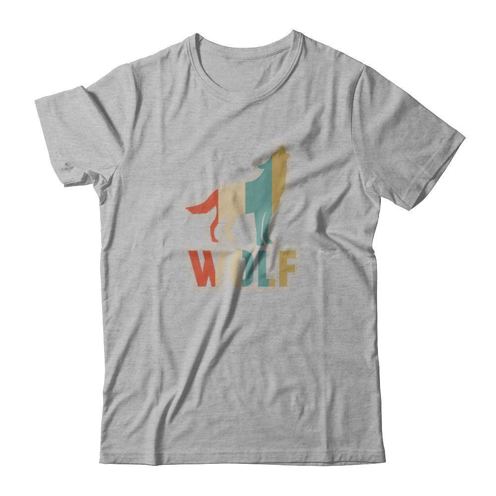 Classic Vintage Retro Style Wolf-T-Shirt & Tank Top-Premium T-Shirt-Heather Gray