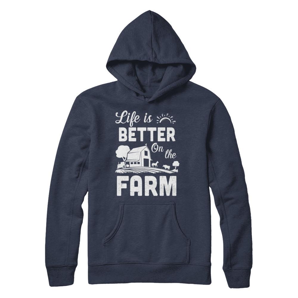 Life Is Better On The Farm Farmer-T-Shirt & Hoodie-Pullover Hoodie-Navy