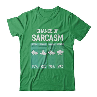 Chance Of Sarcasm Funny Rain Weather-T-Shirt & Hoodie-Premium T-Shirt-Kelly Green