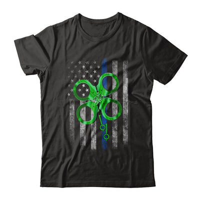 Thin Blue Line Police St Patrick's Day Clover-T-Shirt & Hoodie-Premium T-Shirt-Black