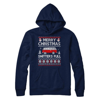 Merry Christmas Shitters Full Ugly Sweater-T-Shirt & Sweatshirt-Pullover Hoodie-Navy
