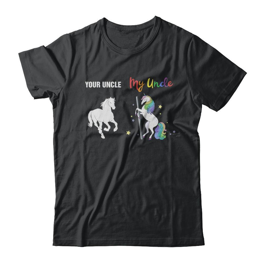 Your Uncle My Uncle Unicorn Funny LGBT Gay Pride-T-Shirt & Hoodie-Classic T-Shirt-Black