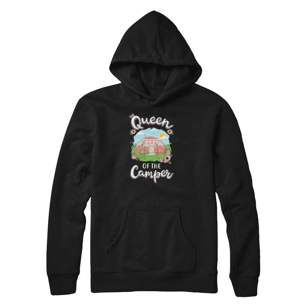 Queen Of The Camper Camping For Women Gift-T-Shirt & Tank Top-Pullover Hoodie-Black