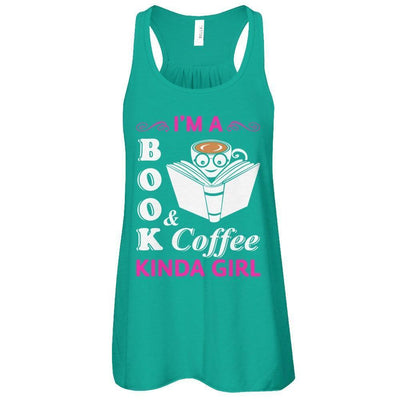 I'm A Book And Coffee Kinda Girl-T-Shirt & Tank Top-Women's Flowy Racerback Tank-Kelly