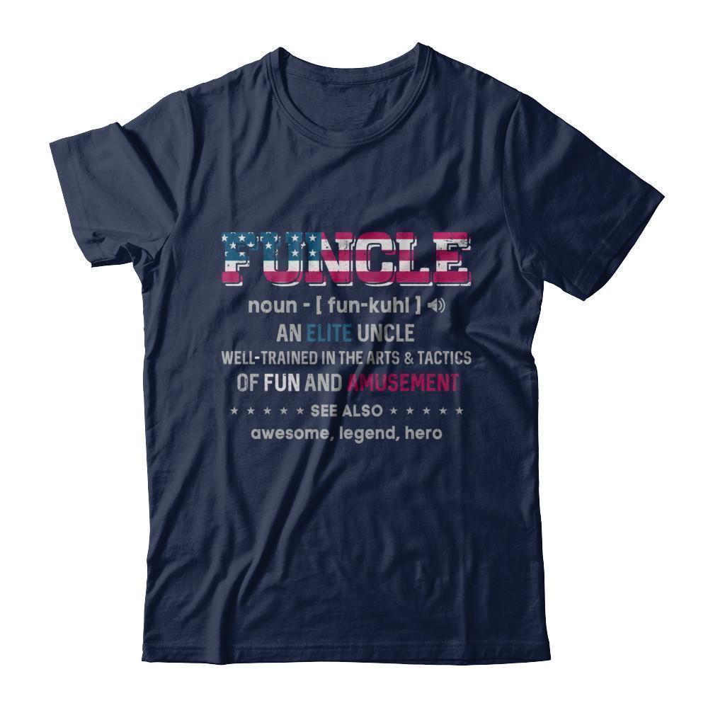 Veteran Funcle Fun Uncle Definition Military-T-Shirt & Hoodie-Classic T-Shirt-Navy