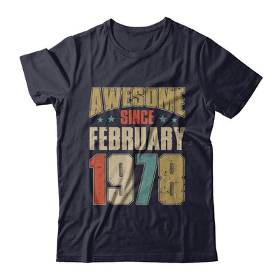 Vintage Retro Awesome Since February 1978 43th Birthday-T-Shirt & Hoodie-Premium T-Shirt-Midnight Navy