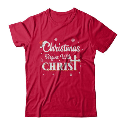 Christmas Begins With Christ Merry Christmas Christian-T-Shirt & Sweatshirt-Classic T-Shirt-Red