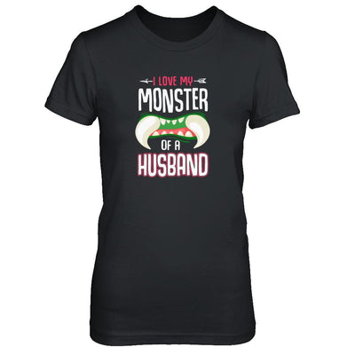 Monster Of A Husband Funny Couples Halloween-T-Shirt & Tank Top-Women's T-Shirt-Black