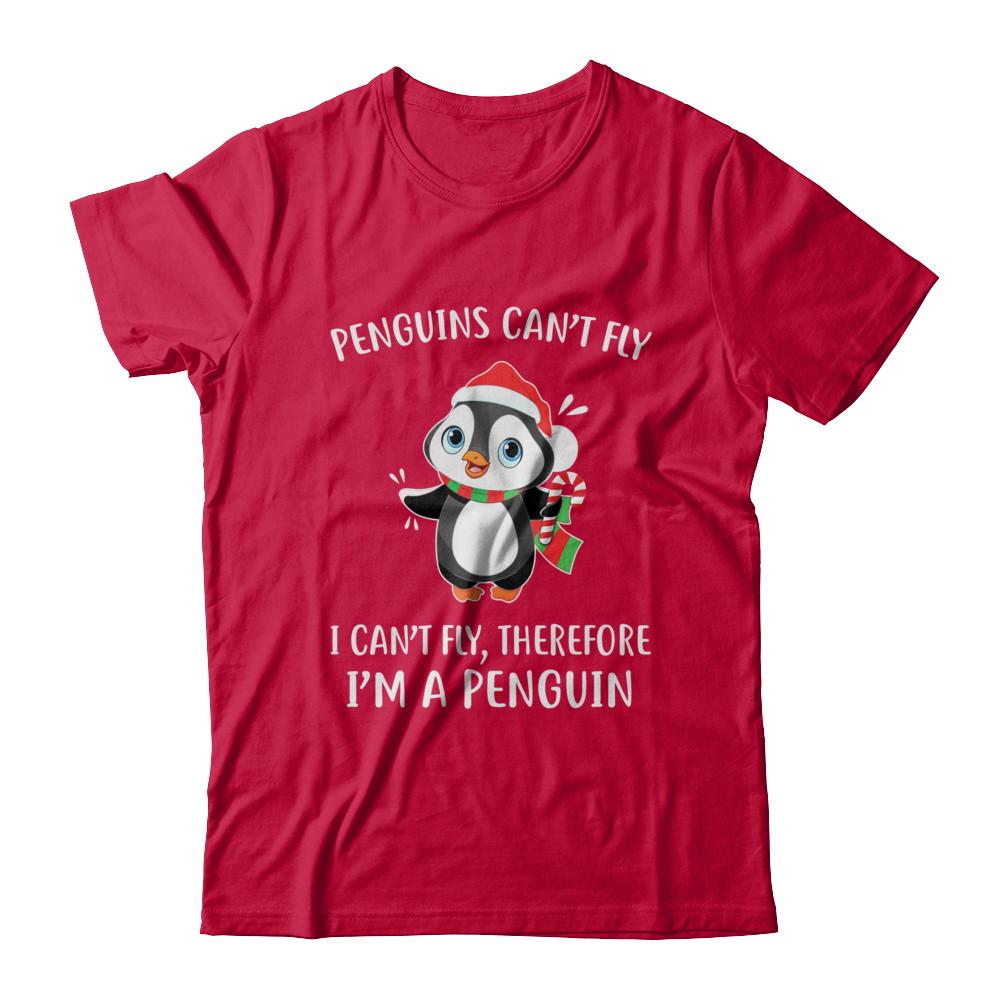 Funny Penguin I Can't Fly Christmas Gift-T-Shirt & Sweatshirt-Classic T-Shirt-Red
