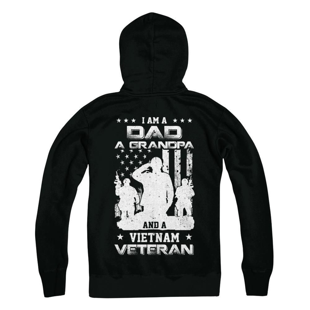 I'm A Dad A Grandpa And A Vietnam Veteran-T-Shirt & Hoodie-Hanes - Heavyweight Pullover Hoodie-Black