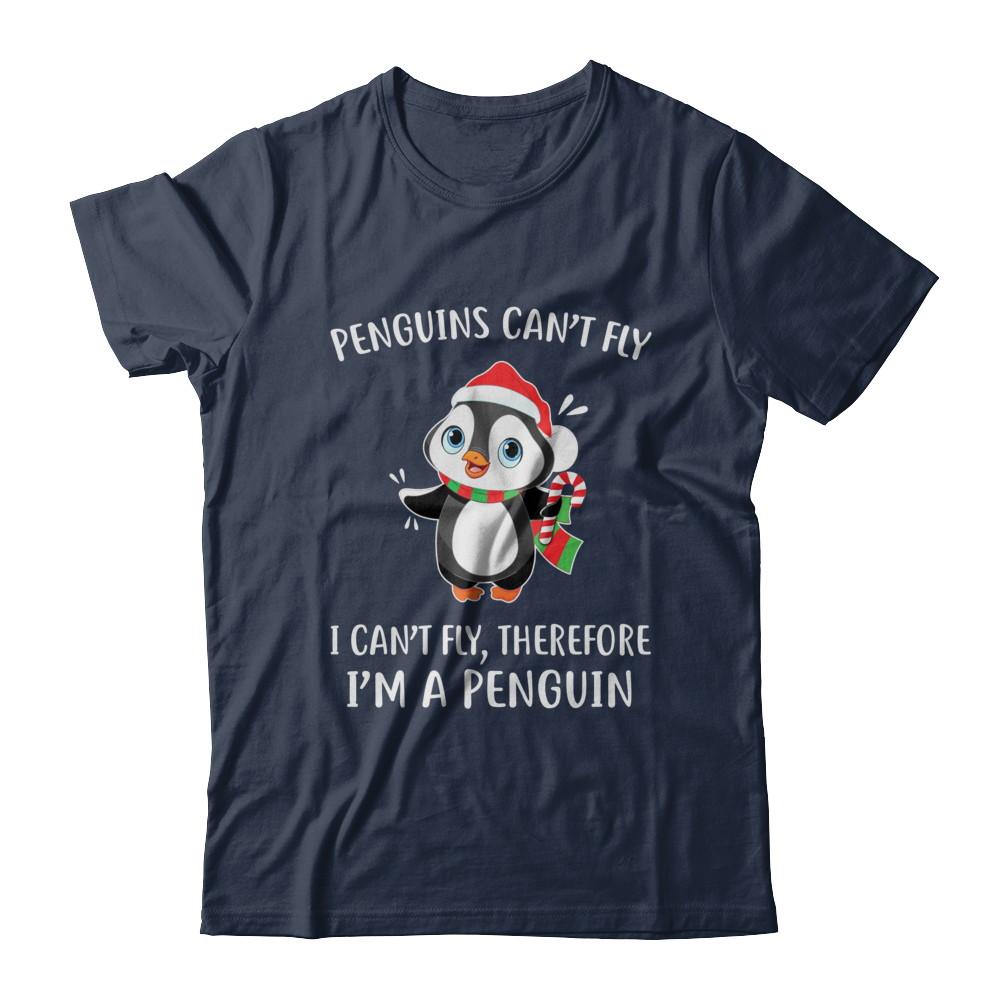 Funny Penguin I Can't Fly Christmas Gift-T-Shirt & Sweatshirt-Classic T-Shirt-Navy