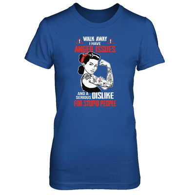 Walk Away I Have Anger Issues Tattooed Woman-T-Shirt & Tank Top-Women's T-Shirt-Royal