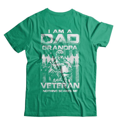 I Am A Dad Grandpa And A Veteran Nothing Scare Me-T-Shirt & Hoodie-Classic T-Shirt-Kelly Green