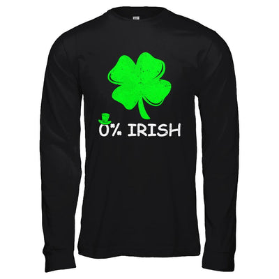 0% Irish Vintage St Patrick's Day-T-Shirt & Hoodie-Long Sleeve T-Shirt-Black
