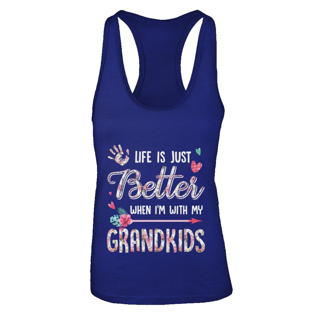 Life Is Just Better When Im With My Grandkids Grandma Gift-T-Shirt & Tank Top-Women's Ideal Racerback Tank-Royal