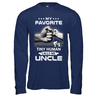My Favorite Tiny Human Calls Me Uncle-T-Shirt & Hoodie-Long Sleeve T-Shirt-Navy