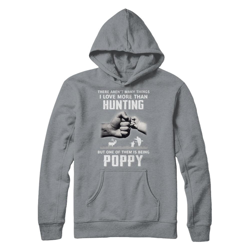 I Love More Than Hunting Being Poppy Funny Fathers Day-T-Shirt & Hoodie-Pullover Hoodie-Light Steel