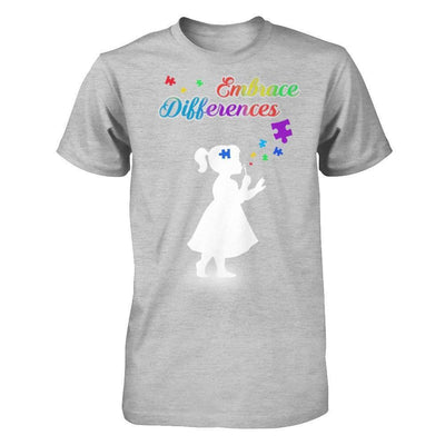 Autism Awareness Embrace Differences-T-Shirt & Hoodie-Premium T-Shirt-Heather Gray