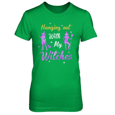 Hanging Out With My Witches Funny Halloween Witch-T-Shirt & Hoodie-Women's T-Shirt-Irish Green