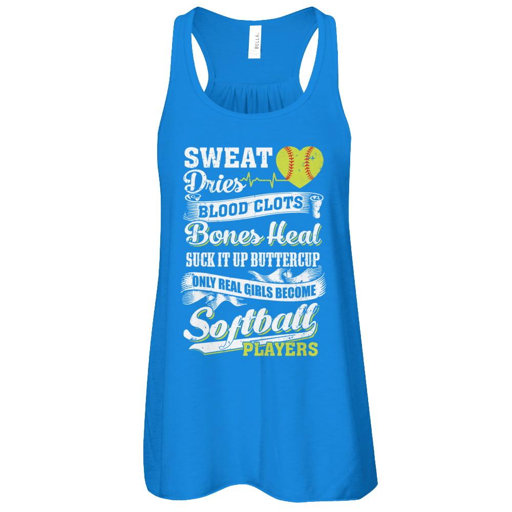 Real Girls Become Softball Players-T-Shirt & Tank Top-Women's Flowy Racerback Tank-True Royal