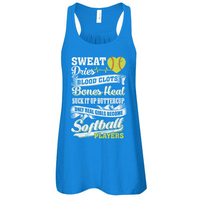 Real Girls Become Softball Players-T-Shirt & Tank Top-Women's Flowy Racerback Tank-True Royal
