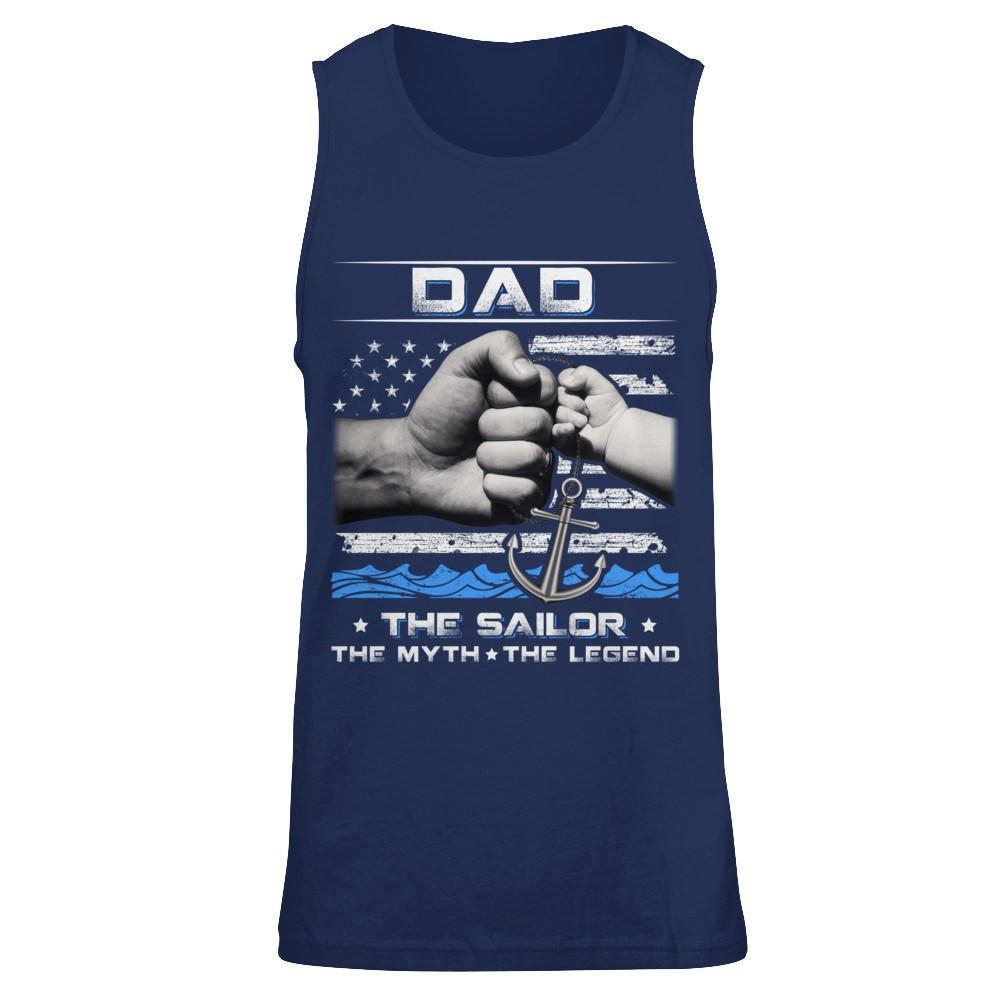 Veteran Dad The Sailor The Myth The Legend-T-Shirt & Hoodie-Unisex Tank-Navy