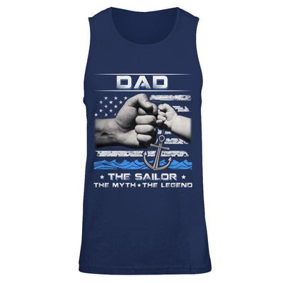 Veteran Dad The Sailor The Myth The Legend-T-Shirt & Hoodie-Unisex Tank-Navy