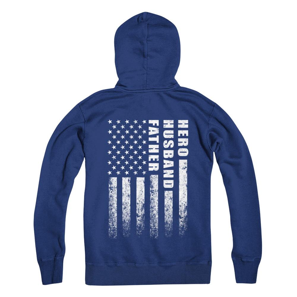 Veteran Soldier Husband Dad Hero Fathers Day Gift-T-Shirt & Hoodie-Pullover Hoodie-Deep Royal