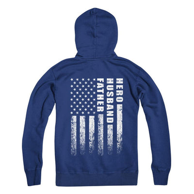Veteran Soldier Husband Dad Hero Fathers Day Gift-T-Shirt & Hoodie-Pullover Hoodie-Deep Royal
