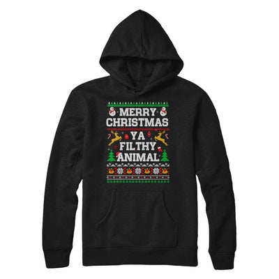 Merry Christmas Filthy Animal Ugly Sweater-T-Shirt & Sweatshirt-Pullover Hoodie-Black