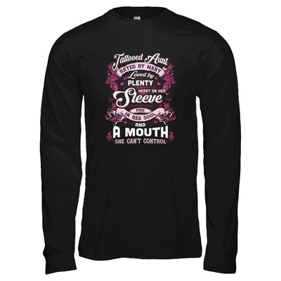 Tattooed Aunt Hated By Many Loved By Plenty Heart On Her Sleeve-T-Shirt & Tank Top-Long Sleeve T-Shirt-Black