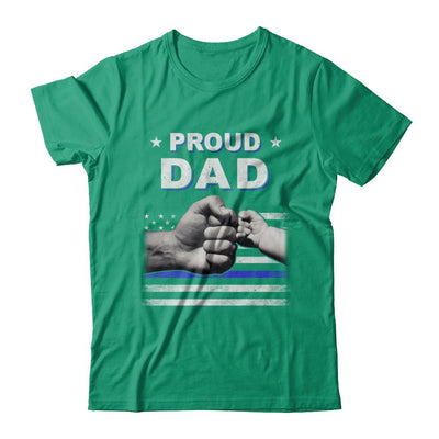 Proud Dad Police Thin Blue Line Flag Fathers Day-T-Shirt & Hoodie-Classic T-Shirt-Kelly Green