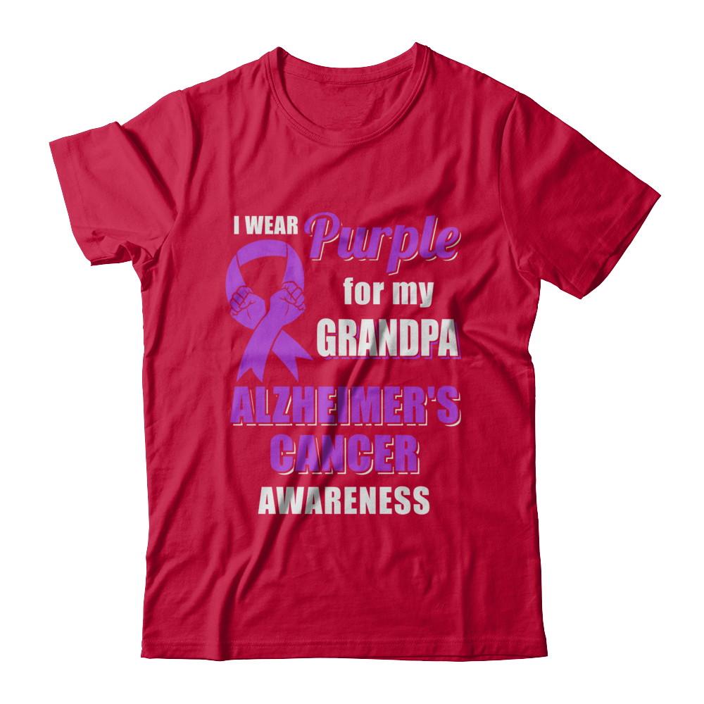 I Wear Purple For My Grandpa Alzheimer's Awareness-T-Shirt & Hoodie-Classic T-Shirt-Red