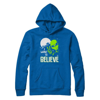 I Want To Believe Alien Ufo-T-Shirt & Hoodie-Pullover Hoodie-Royal
