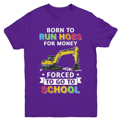 Born To Run Hoes For Money Forced To Go To School Youth-Youth Shirt-Youth T-Shirt-Purple