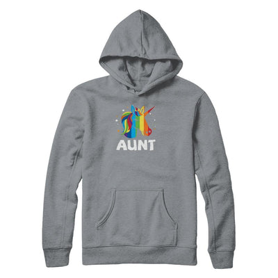 LGBT Pride Lesbian Gay Proud Aunt Unicorn-T-Shirt & Tank Top-Pullover Hoodie-Light Steel